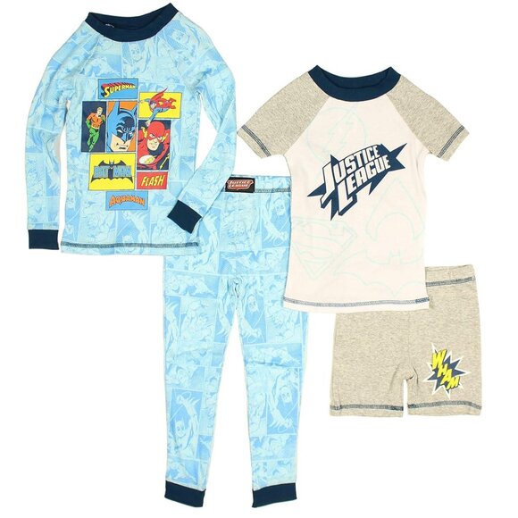 Character 4-Piece Cotton Pajama Set, Justice League NWT - Picture 1 of 3